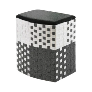 Wäschebehälter Wäschesammler Wäschekorb - Nylon - schwarz-weiß - 44 x 32 x 52cm - Bild 1 von 5