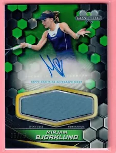 2024 Topps Graphite Mirjam Bjorklund firma automatica reliquia rifrattore verde #/75 - Foto 1 di 2