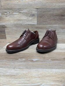 Ecco Brown Leather Cap Toe Lace Up Oxfords Men's Size EU 45 - Picture 1 of 8