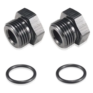 2 PIEZAS 8AN ORB Cabeza Hexagonal Negro Enchufe de Puerto Fuera con Junta Tórica, Aluminio AN8 AN Montaje - Imagen 1 de 6