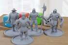 Quatre gardes - citadins / villageois médiévaux - figurines imprimées en 3D pour tablette