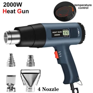 2000W Heavy Duty Hot Air Gun 60℃- 600℃ Dual Temperature Control w/4 Nozzles 110V - Picture 1 of 10