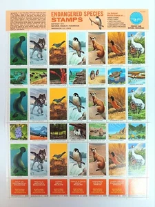 Vintage Endangered Species Stamps 1973 National Wildlife Federation Ephemera EC  - Bild 1 von 4