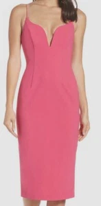 $398 Jill Stuart Women's Pink Plunge Sweetheart Spaghetti-Strap Sheath Dress 12 - Picture 1 of 2