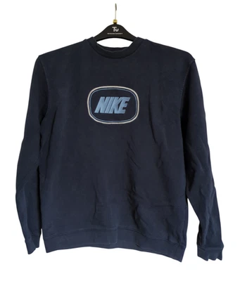 Nike Embroidered Big Logo Navy Sweatshirt Sweater Jumper - Womens XL UK 20-22 - Image 1 of 4