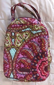 Vera Bradley Brotzeittasche isoliert ~ rosa Paisley ~ gesteppt gefüttert wasserdicht - Bild 1 von 9