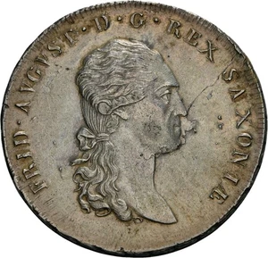 Sachsen, Friedrich August I., Konventionstaler 1812 SGH, Dresden, Napoleonrand - Picture 1 of 2