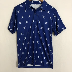 Pabst Light Polo Shirt Mens M Short Sleeve Performance Geometric Beer AOP Golf - Picture 1 of 8