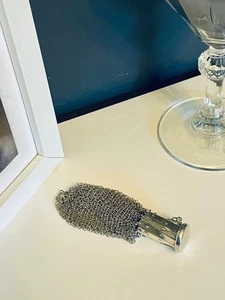 Antico portamonete in rete argento espandibile borsa da sera Chatelaine - Foto 1 di 20