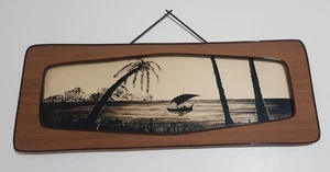 GLASGEMÄLDE 50ER JAHRE DESIGN SCHWEDISCHER STIL BRÜDER FISCHEREI LUCCA - Bild 1 von 4