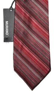 Murano Mens Silk Tie Red Multi Striped 57" x 3" NWT - Picture 1 of 3