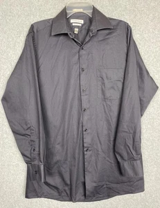 Van Heusen Regular Fit Wrinkle Free Dress Shirt 15.5 32/33 Gray Long Sleeve - Picture 1 of 7