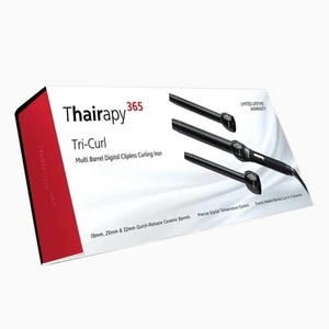 Thairapy 365 Tri-Curl Digital Clipless Curling Iron 3 Barrel Ceramic Hair Styler - Picture 1 of 4