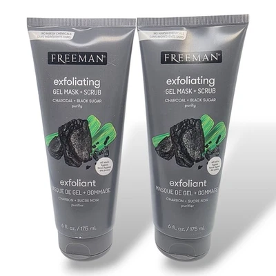 (2 Pack) Freeman Exfoliating Charcoal + Black Sugar Gel Mask + Scrub (6 oz Each) - Image 1 of 2