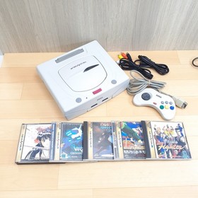 SEGA SATURN White Console with 5 Games, 1 Controller & Cables  Japan NTSC-J