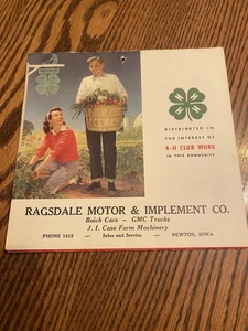 Vintage JI Case Tractor 1950 Calendar Newton Iowa Advertising Buick Ragsdale 4H - Picture 1 of 5
