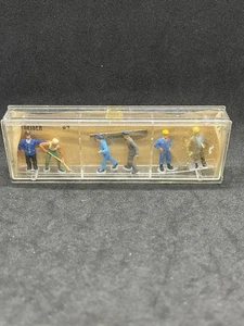 Vintage Preiser Figurines Set In Case HO 1/90 Scale Men Working #34 Germany - Picture 1 of 6