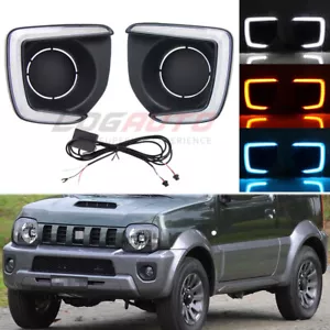 For Suzuki Jimny 2012-18 LED Daytime Running Light DRL Bumper Fog Lamp with Turn - Bild 1 von 12
