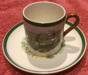 Fox Hunt Hunting Spode Demitasse Cup and Saucer The Last Draw The Hounds - Picture 1 of 7