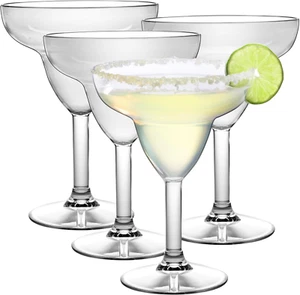 Unbreakable Margarita Glasses (Set of 4, 12 Oz Tritan Glassware)- Reusable Shatt - Picture 1 of 9