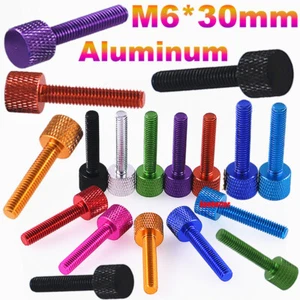 M6*30mm Colour Knurled Thumb Screws Aluminum Alloy Hand Tighten Grip Knob Bolts - Picture 1 of 15