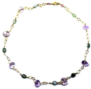 Beautiful Natural Tourmaline Necklace with 14K Yellow Gold Clasp and Chain - Picture 1 of 13