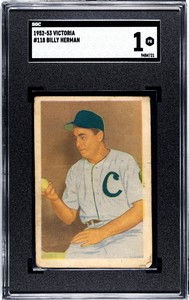 BILLY HERMAN 1952-53 Colecciones Victoria Cuban #118 SGC 1 HOF EXTREMELY RARE