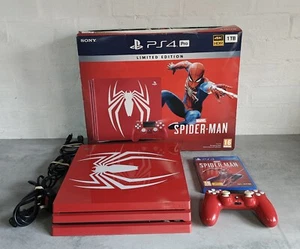 Limited Edition Red Spiderman 1TB PS4 Pro Sony PlayStation 4 Spider-Man Konsole - Bild 1 von 3