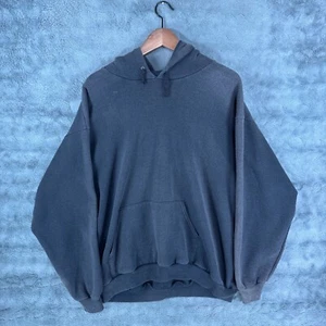 Vintage 90s Lee Heavyweight Faded Black Pullover Hoodie Size Large - Picture 1 of 7