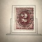 Scott #J2 US Porto fällig 2 Cent Briefmarke 1887