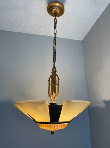 1930s Art Deco 5 Light Slip Shade Fixture Cover