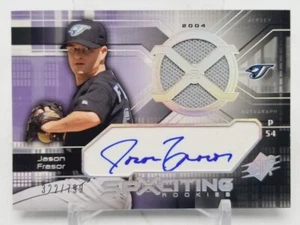 2004 SPx JASON FRASOR SPXCITING Rookies RC Jersey Auto /799 Toronto Blue Jays - Picture 1 of 5