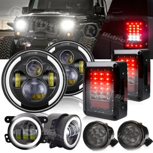 7" LED Headlights Fog Turn Lamps Tail Lights Combo for Jeep Wrangler JK 07-17 - Picture 1 of 12