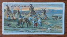1913 Wills Capstan Cigarette Card Empire Series #34 Camp Of Red Indians Canada 