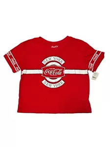 NWT - New York Coca Cola Red Shirt Size Juniors XL 15-17 Slightly Cropped - Picture 1 of 9