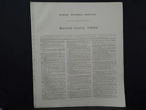 Indiana, Map, 1922, Marshall County Patron's Directory & Ads J20#12 - Picture 1 of 9