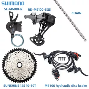SHIMANO DEORE M6100 Drivetrain Groupset 12S MS Cassette Hydraulic Disc Brake Set - Picture 1 of 10