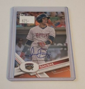 R77,028 - 2017 Topps Pro Debut #37 Rookie Autograph Orange Isan Diaz #17/25 