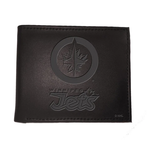 Men's Black Winnipeg Jets Hybrid Bi-Fold Wallet Cover