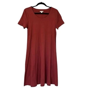 Anthropologie Daily Ritual kurzärmliges Damenkleid mit U-Ausschnitt Large Pima neu - Bild 1 von 7