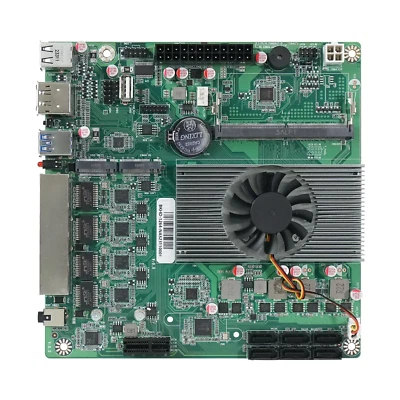 N100 Industrial Motherboard NAS  Low Power Processor 4x2.5G i226 Network M.2 - Image 1 of 4
