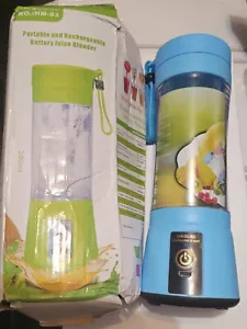 Portable Rechargeable Battery Juice Blender 380ml Blue - Picture 1 of 1