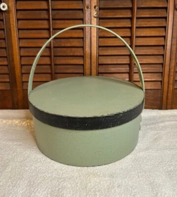 Primitive Wood Pantry Box with Lid & Wood Swing Handle  - Image 1 of 4