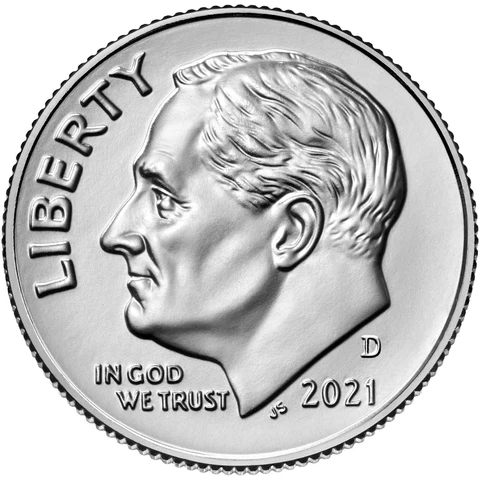 2021 - D- Roosevelt Dime. Very Nice Unc. Coin. Free Shipping Cover