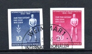 DDR 1955 Satz 459/60 B UNGEZAHNT (aus Block 11) Faschismus gebraucht - Picture 1 of 2