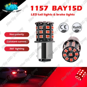 2x 1157 Bombillas LED Roja Cola Parada Freno Luz Señal de Giro 2057 2357 7528 BAY15D - Imagen 1 de 8