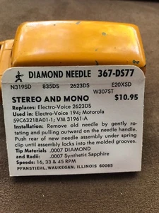 Vintage NOS Pfanstiehl Turntable Record Player Needle # 367-DS77 - Picture 1 of 3
