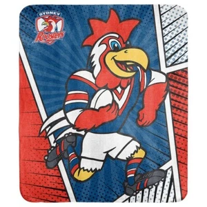 127287 SYDNEY ROOSTERS NRL TEAM MASCOT CORAL FLEECE THROW RUG PICNIC BLANKET - Picture 1 of 1