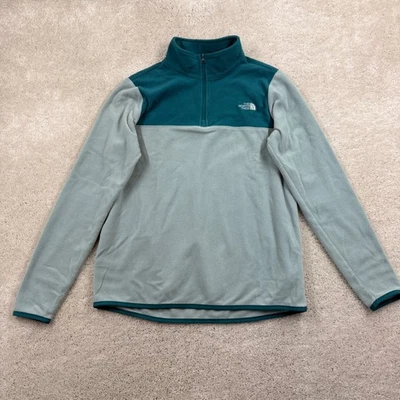 The North Face Sweater Womens Size Medium Teal Fleece 1/4 Zip Mid Layer Pullover - Image 1 of 4