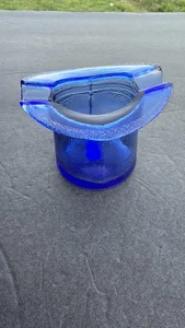 Vintage Cobalt Blue Glass Top Hat Vase Indiana Tiara Mid Century Home Decor Art - Picture 1 of 10